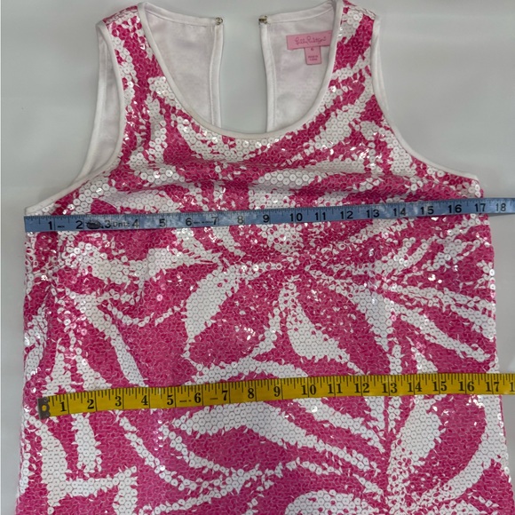 Lilly Pulitzer Airbella sequin shift dress Pink &White Patterned Dress size 6 - Picture 7 of 12